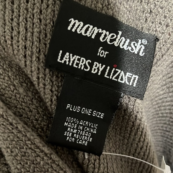 Marvelush Fringed Taupe Open Cardigan -Plus Size (One Size) - Picture 9 of 9